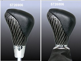 Gear change lever Carbon/black leather