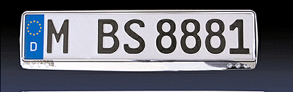 \"Chrome-look\" number plate holders