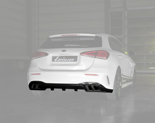 Lorinser W177 A-Class rear diffuser with end panels black ceramic coated